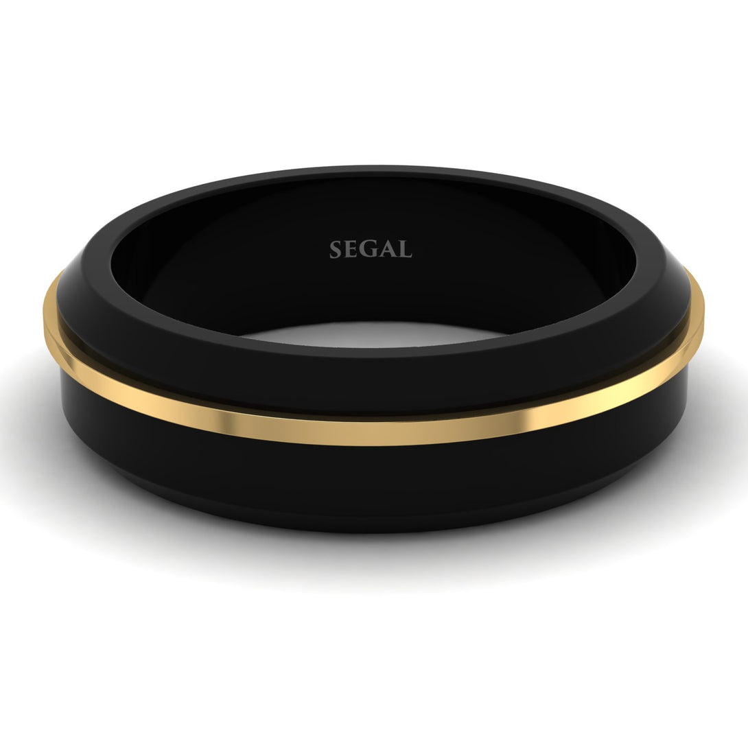 Black Titanium Gold Wedding Ring - Paul No. 1
