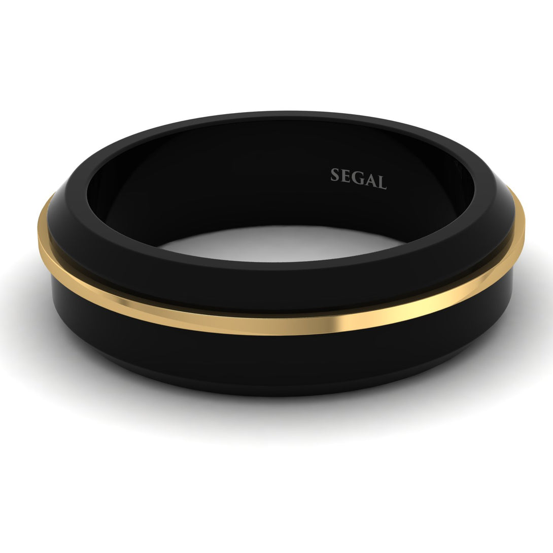 Black Titanium Gold Wedding Ring - Paul No. 1