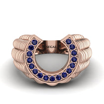 Sapphire Men Horseshoe Luck Ring - Gerald No. 14 image 1
