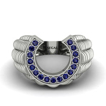 Sapphire Men Horseshoe Luck Ring - Gerald No. 15 image 1