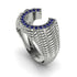 Sapphire Men Horseshoe Luck Ring - Gerald No. 15 image 2