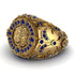 Sapphire Royal Lion Men Signet Ring - Terry No. 13