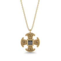 Celtic Cross Black Diamond Necklace - Thomas No. 7 image 1