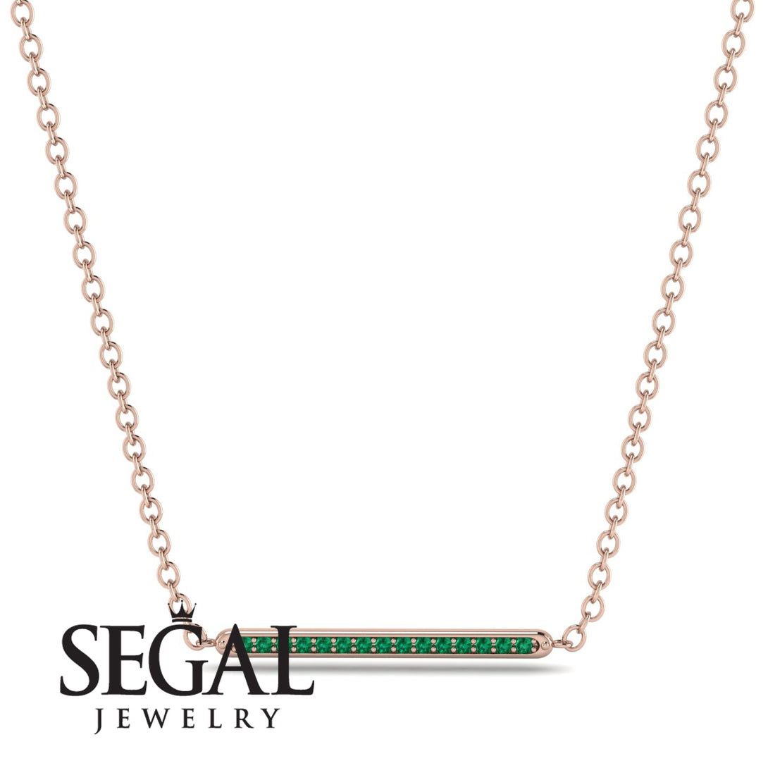 Channel Micro Pave Emerald Necklace - Nyla No. 5