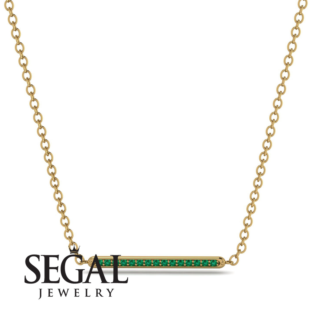 Channel Micro Pave Emerald Necklace - Nyla No. 4