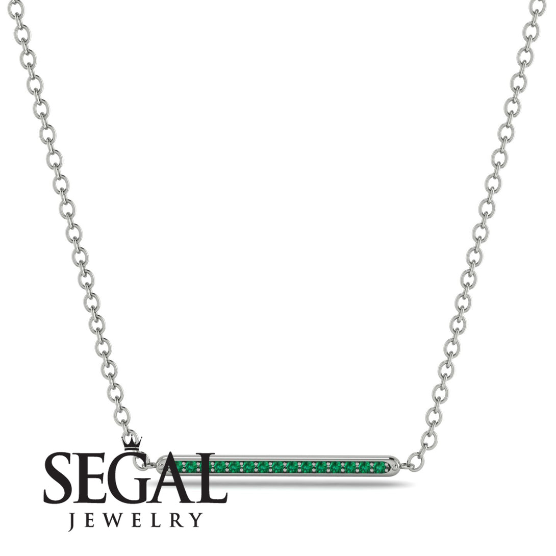 Channel Micro Pave Emerald Necklace - Nyla No. 6