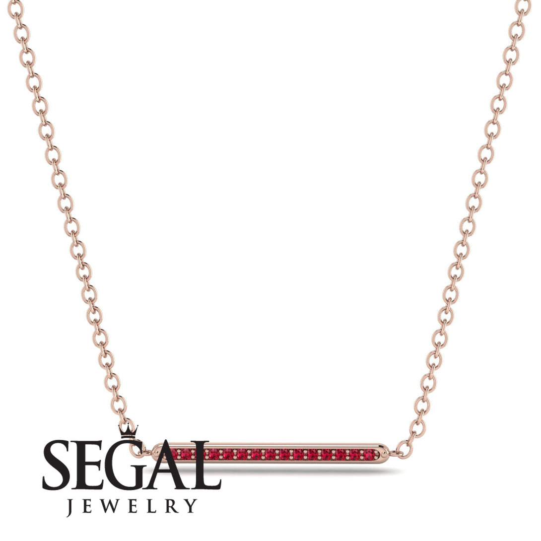 Channel Micro Pave Ruby Necklace - Nyla No. 11