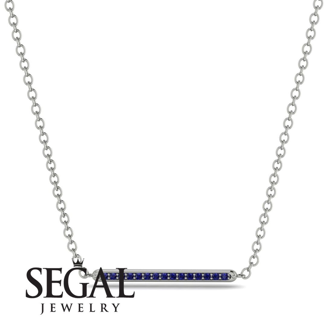 Channel Micro Pave Sapphire Necklace - Nyla No. 15