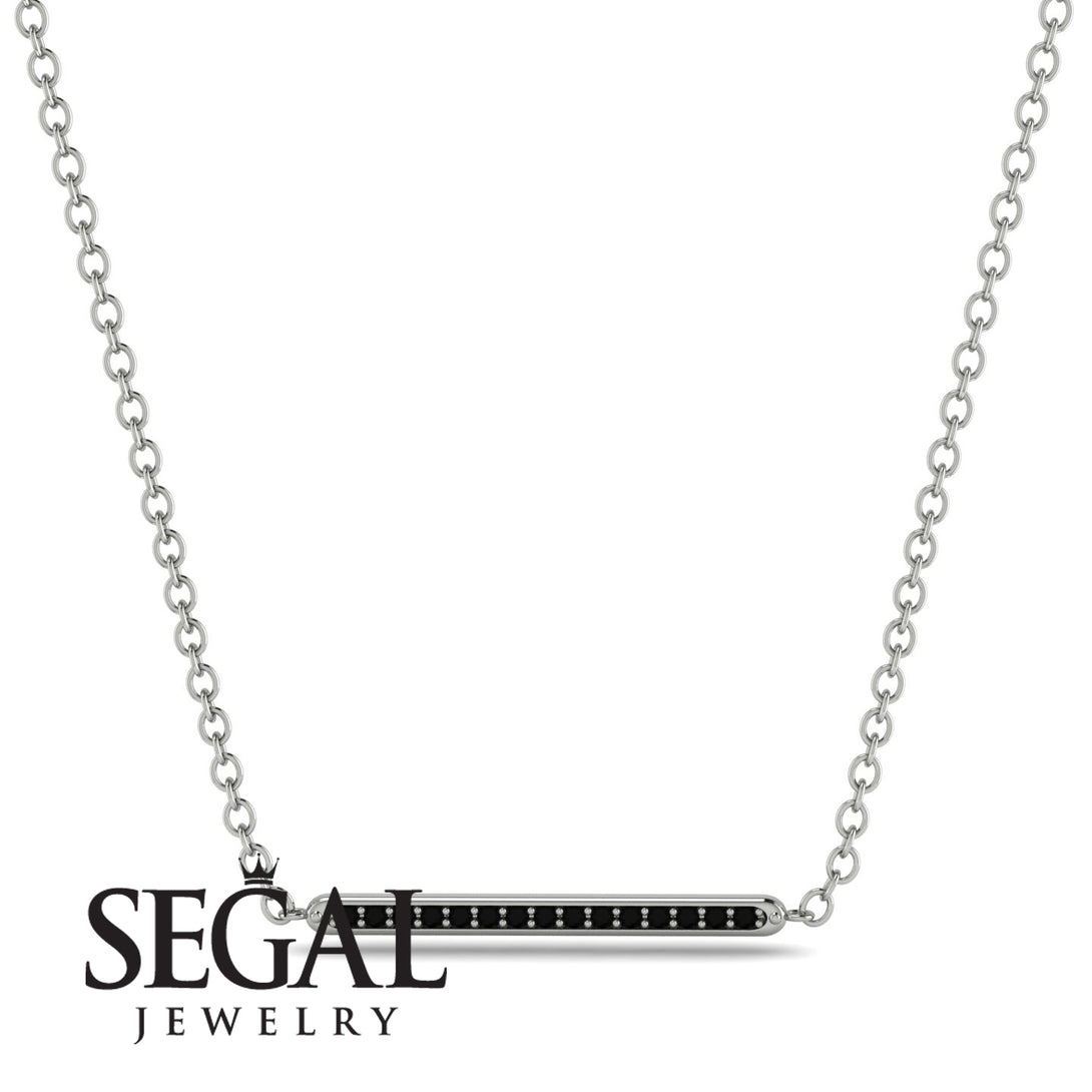 Channel Micro Pave Black Diamond Necklace - Nyla No. 9