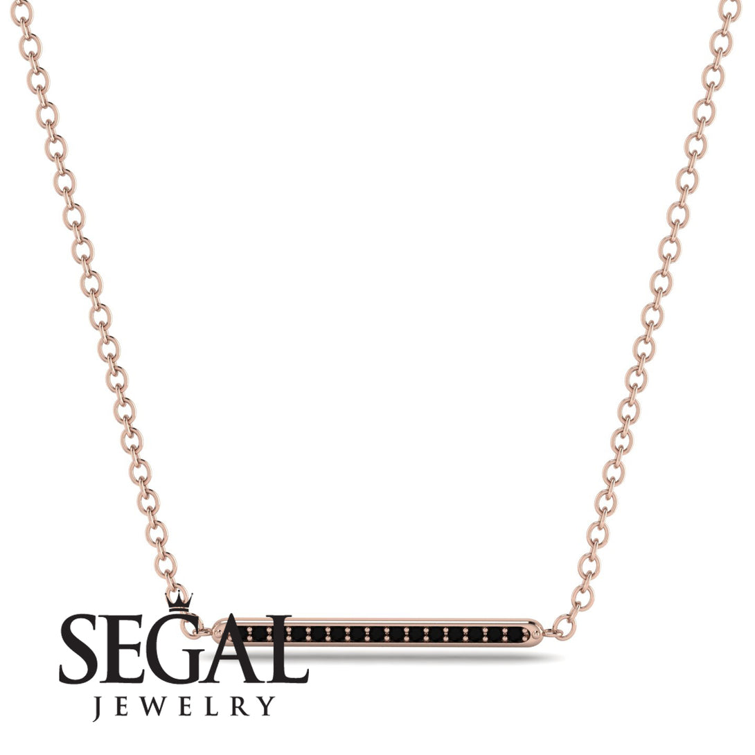Channel Micro Pave Black Diamond Necklace - Nyla No. 8