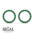 Circle Stud Emerald Earring - Lucille No. 5