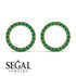 Circle Stud Emerald Earring - Lucille No. 4