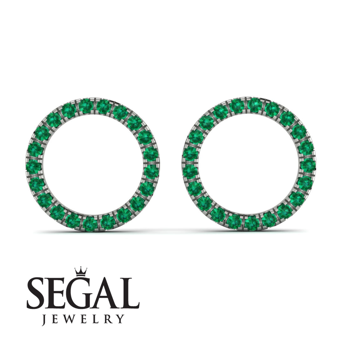 Circle Stud Emerald Earring - Lucille No. 6