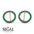 Circle Stud Emerald Earring - Lucille No. 5