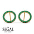 Circle Stud Emerald Earring - Lucille No. 4