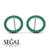 Circle Stud Emerald Earring - Lucille No. 6
