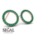 Circle Stud Emerald Earring - Lucille No. 5