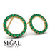 Circle Stud Emerald Earring - Lucille No. 4
