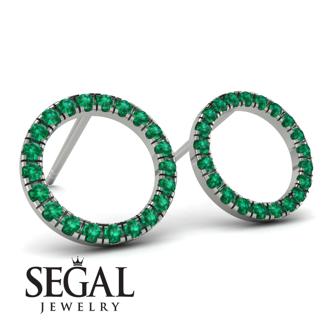 Circle Stud Emerald Earring - Lucille No. 6