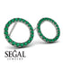Circle Stud Emerald Earring - Lucille No. 6