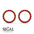 Circle Stud Ruby Earring - Lucille No. 10