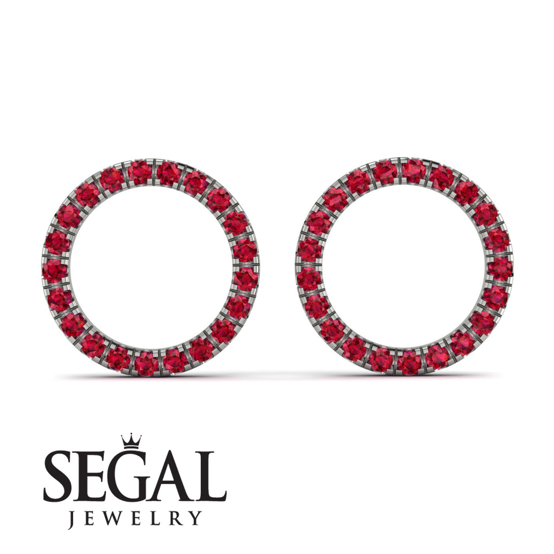 Circle Stud Ruby Earring - Lucille No. 12