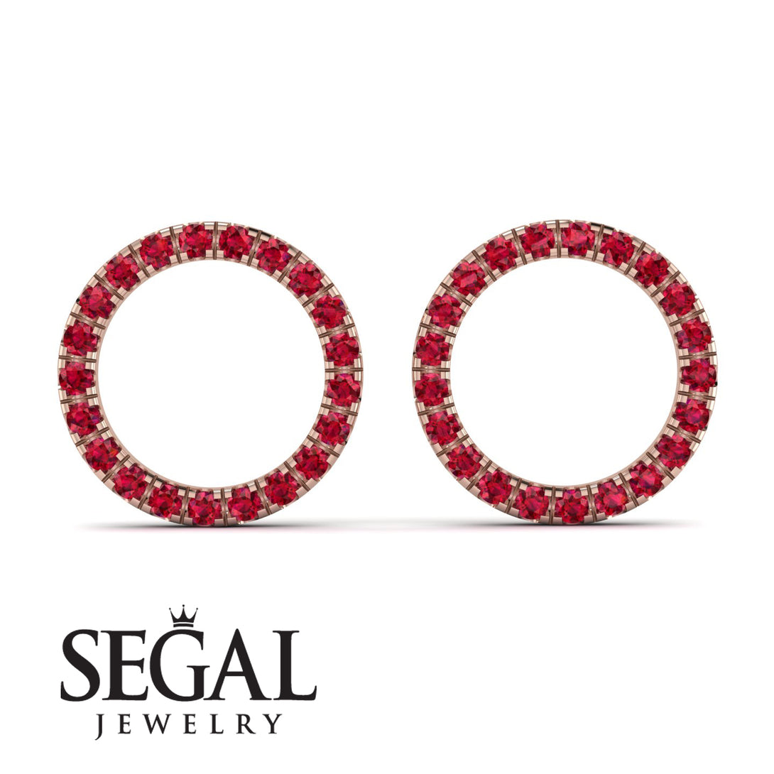 Circle Stud Ruby Earring - Lucille No. 11