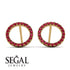 Circle Stud Ruby Earring - Lucille No. 10