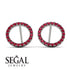 Circle Stud Ruby Earring - Lucille No. 12