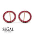 Circle Stud Ruby Earring - Lucille No. 11