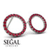 Circle Stud Ruby Earring - Lucille No. 12