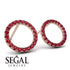 Circle Stud Ruby Earring - Lucille No. 11