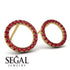 Circle Stud Ruby Earring - Lucille No. 10