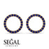 Circle Stud Sapphire Earring - Lucille No. 13