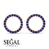 Circle Stud Sapphire Earring - Lucille No. 14