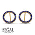 Circle Stud Sapphire Earring - Lucille No. 13