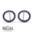 Circle Stud Sapphire Earring - Lucille No. 15