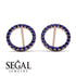 Circle Stud Sapphire Earring - Lucille No. 14