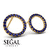 Circle Stud Sapphire Earring - Lucille No. 13