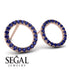 Circle Stud Sapphire Earring - Lucille No. 14