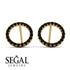 Circle Stud Black Diamond Earring - Lucille No. 7