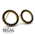 Circle Stud Black Diamond Earring - Lucille No. 7