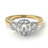 Two Tones Classic 3 Stone Diamond Engagement Ring - Sofia No. 77