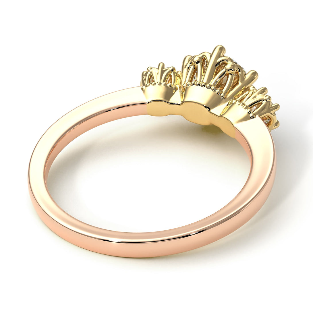 Two Tones Classic 3 Stone Diamond Engagement Ring - Sofia No. 76