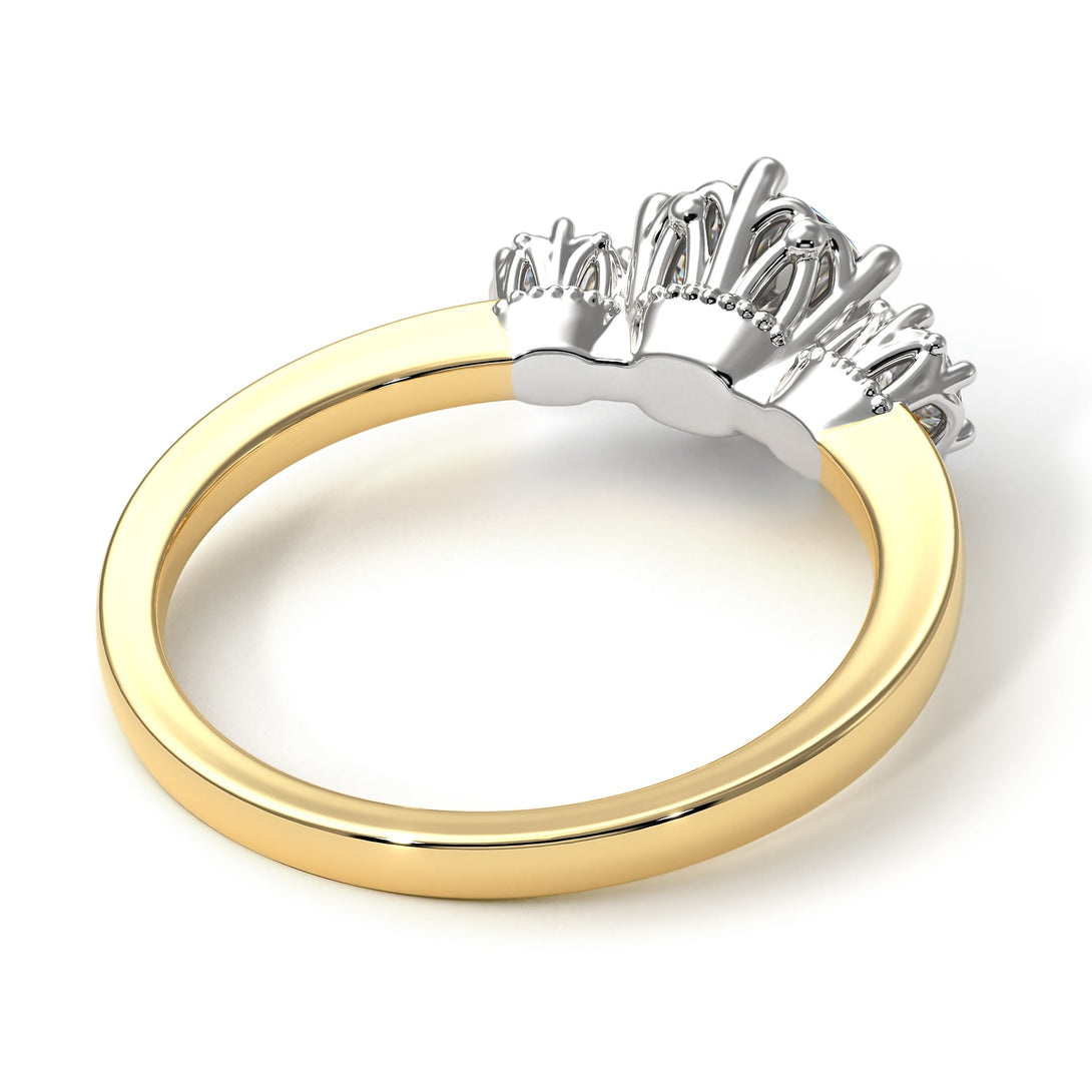 Two Tones Classic 3 Stone Diamond Engagement Ring - Sofia No. 77
