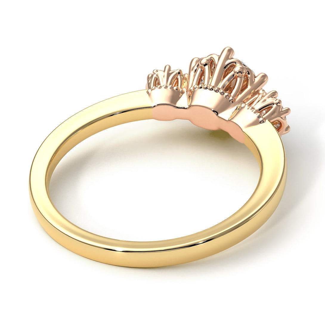 Two Tones Classic 3 Stone Diamond Engagement Ring - Sofia No. 76