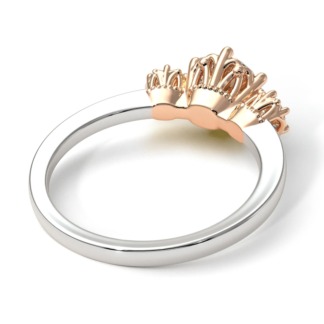 Two Tones Classic 3 Stone Diamond Engagement Ring - Sofia No. 78