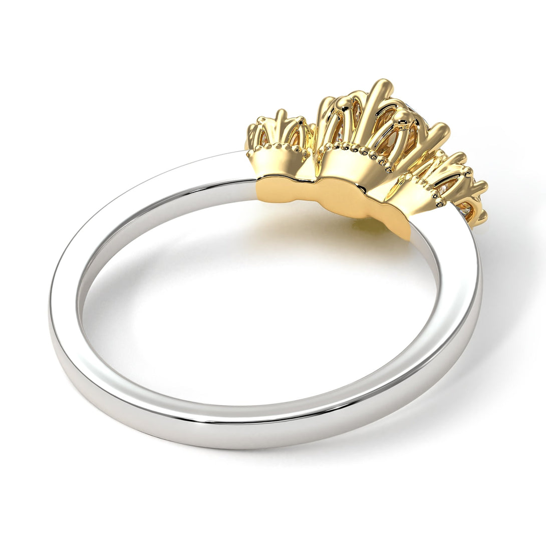 Two Tones Classic 3 Stone Diamond Engagement Ring - Sofia No. 77