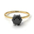 Two Tones Classic Black Diamond Ring With Hidden Stones - Elliana No. 20