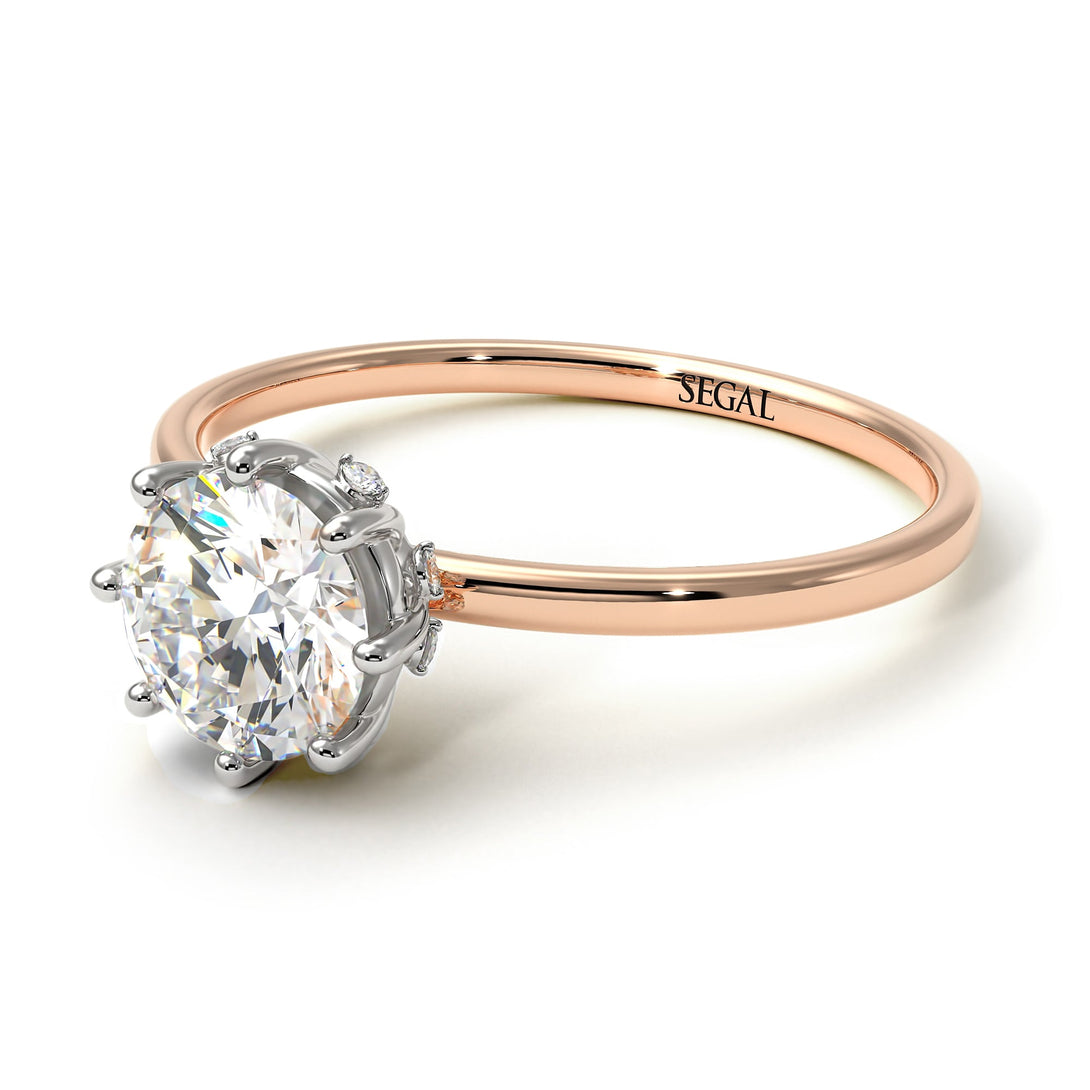 Two Tones Classic Diamond Ring With Hidden Stones - Elliana No. 18